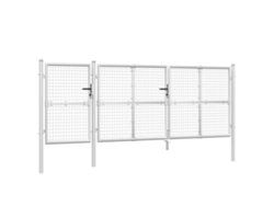 Maison Exclusive - Puerta De Jardín De Malla Color Plata 400 X 125 Cm Acero Galvanizado