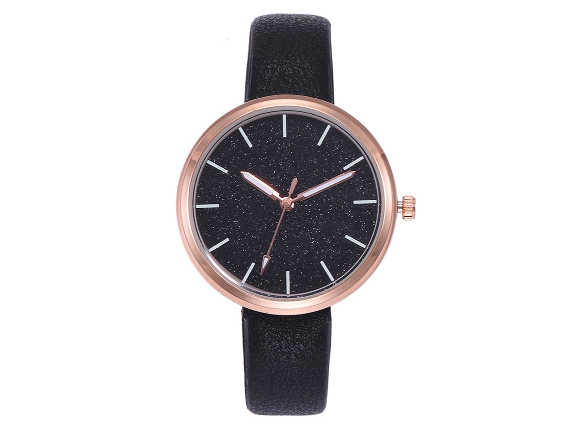 Reloj De Pulsera Vansvar Para Mujer, De Piel Sintética Con Movimiento De Cuarzo, Estilo Casual Y Moderno, Color Negro.