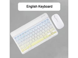 Kit de teclado y ratón Yuysan de 10 pulgadas, inalámbrico, silencioso, con Bluetooth y degradado, color amarillo