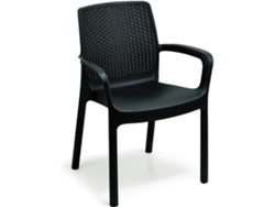 Silla Apilable IPAE-PROGARDEN Regina Con Reposabrazos (Antracita - 60x54x82cm)