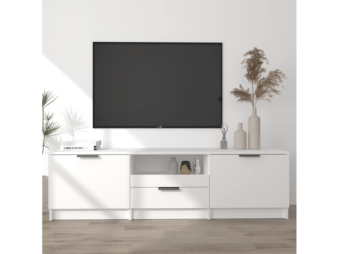 Mueble de TV 140x35x40 cm Madera Procesada Blanco DKD HOME DECOR
