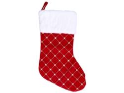 Calcetín navideño con lentejuelas doradas, decoración navideña