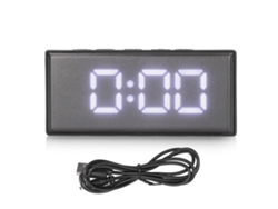 Reloj Digital Led Con Retroiluminación Ahorradora De Energía, Espejo Y Alarma Para Dormitorio Hogar Blanco