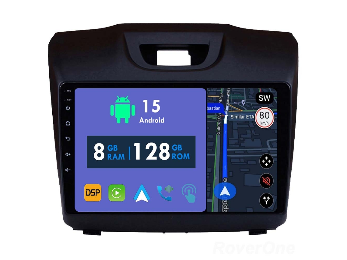 Coche Radio Android Auto Autoradio 8GB RAM 128G ROM CarPlay Navegación GPS Pantalla Táctil RoverOne para Chevrolet S10 Isuzu DMAX 2013 2014 2015 