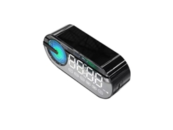 (g30 Negro) Reloj De Espejo Altavoz Bluetooth Inalámbrico Luz Led Usb