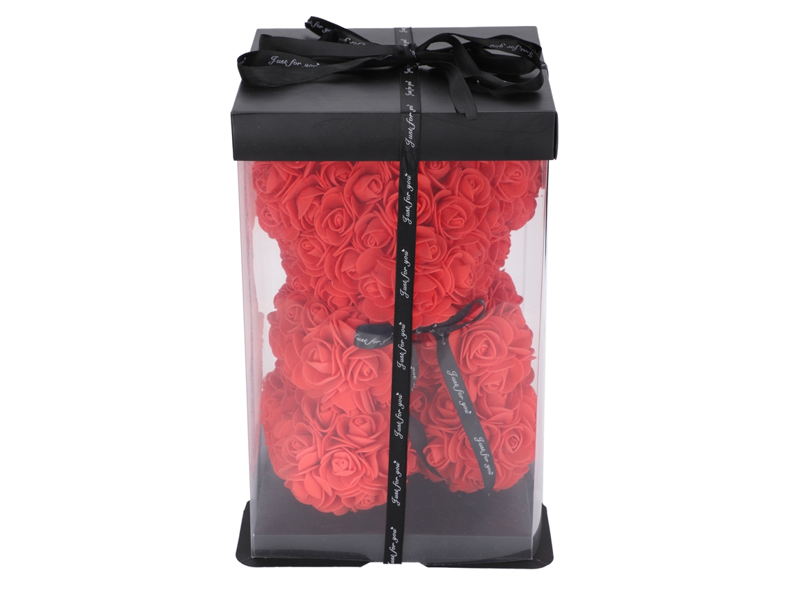 Reserva de regalo de decoración de flores de oso rosa