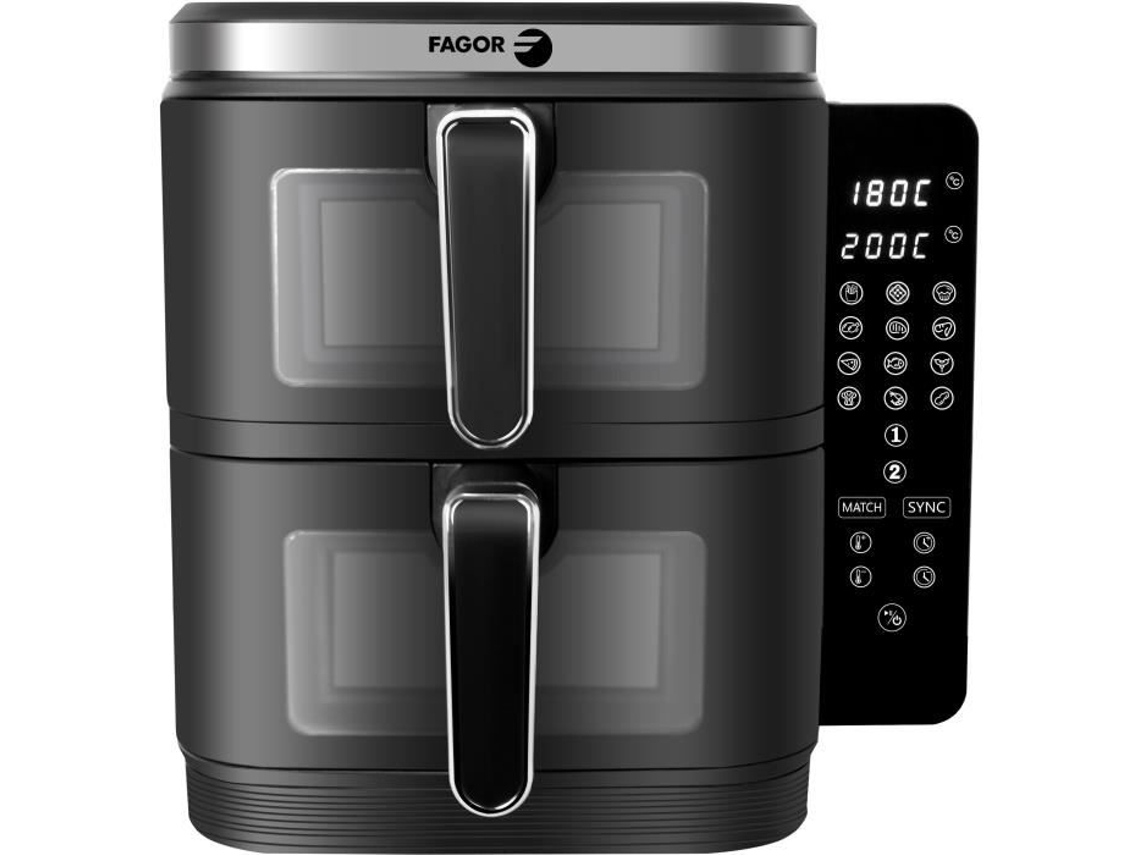 Freidora sin aceite Fagor Airfryer Fgd11, 11 litros de capacidad, dos depósitos de 5,5 litros, 12 programas de cocción, 2800 W