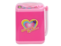 Máquina de Lavar Elétrica de Simulação Rebe com Luz, Mini Brinquedo Automático para Meninos e Meninas, Cor Rosa 3521-7
