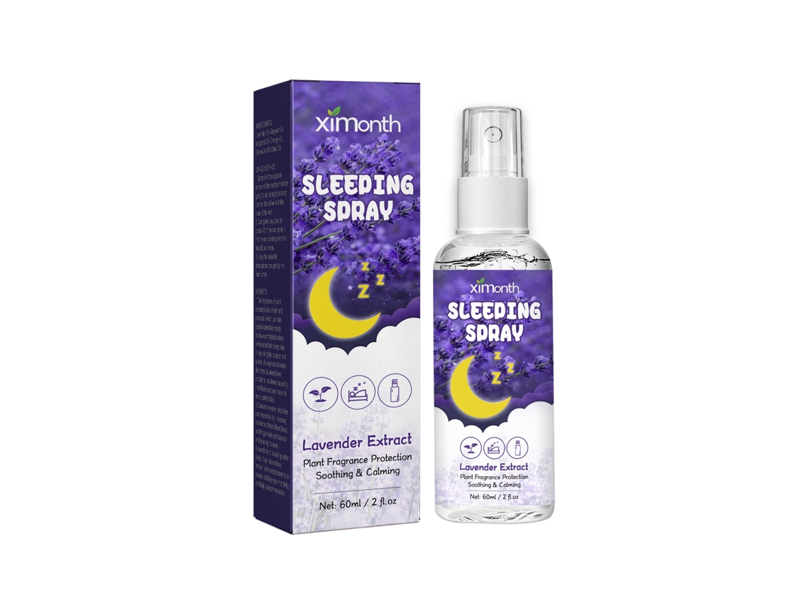 Spray relajante de lavanda para dormir. Aromaterapia para aliviar la ansiedad y mejorar el sueño. 60 ml.