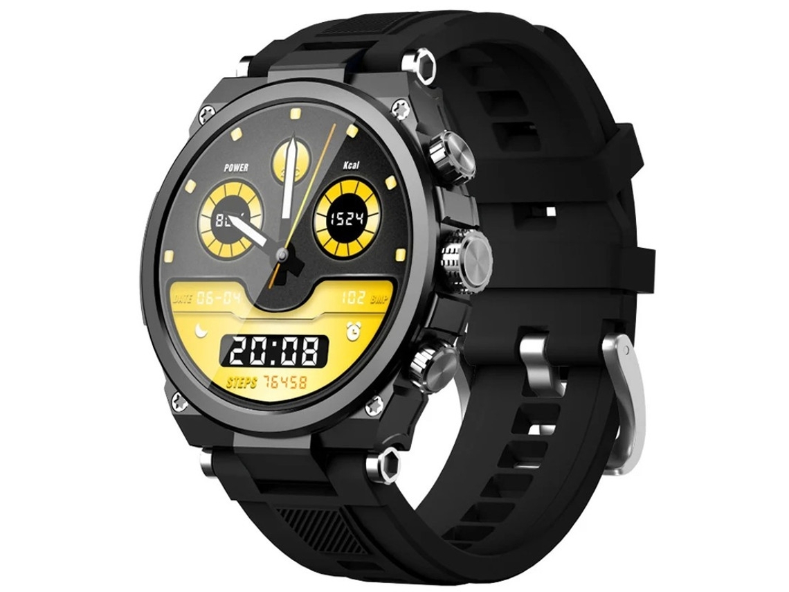 Reloj inteligente Bestvite con llamadas Bluetooth, múltiples esferas, modos multideportivos y estilos de interfaz de usuario, negro
