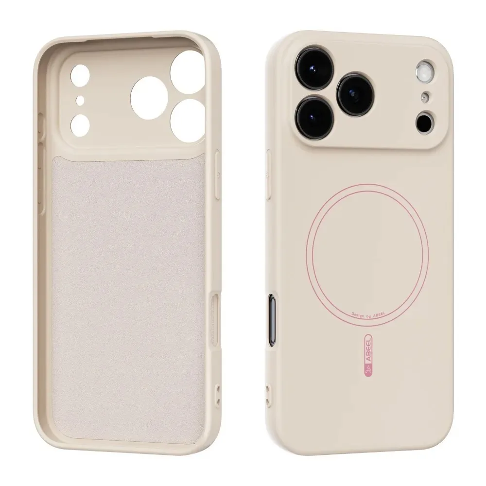 (iphone 14 Pro Color Blanco Roto) Funda De Silicona Líquida Para Iphone Con Fijación Magnética Magsafe.