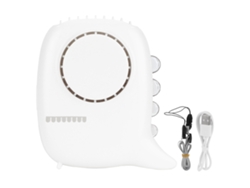 Ventilador De Cuello Portátil Recargable Con 3 Velocidades, Alimentado Por Usb, Blanco, Ajustable.