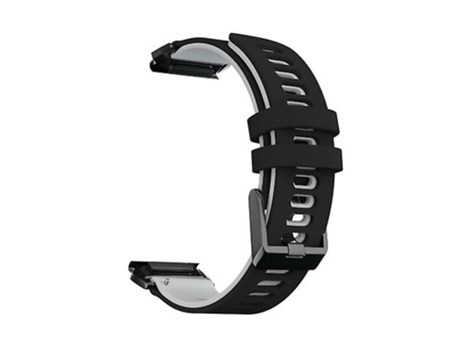 Pulsera Correa De Reloj De Liberación Rápida De Silicona De Dos Colores para Garmin Fenix 7x Negro Gris VENISYMLIS