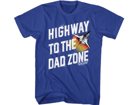 Camiseta Unisexo DEEPSTONE Highway To The Dad Zone Top Gun Azul real (M)