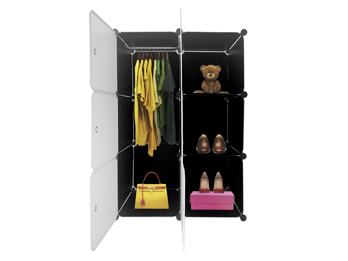 Perchero Cube Personalizable Boxed Basic Home Cubos Puertas Organización Del NYANA PVC Negro (110x75x47)