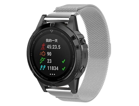 Correa Smartwatch Para Garmin Fenix 7S Correa Milanesa Plateada VENISYMLIS