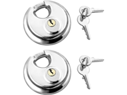 Set De 2 Candados De Acero Inoxidable Con Barra Discos 2 Llaves Exterior Impermeable Resistente Al Clima