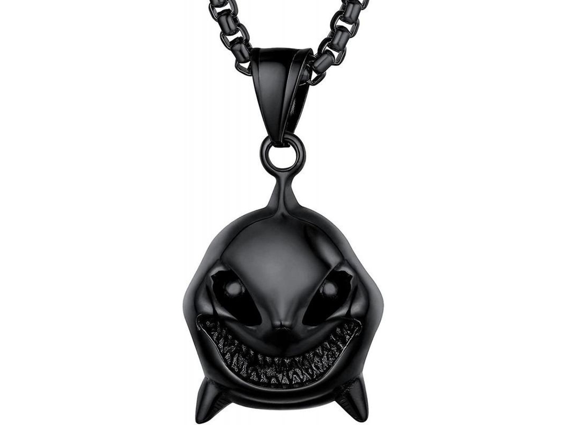 2026-13643-collarin De Animal Con Colgante De Tiburón Pez Delfín De Acero Inoxidable Para Hombres Niños Jtx 07 Hip Hop Shark Black