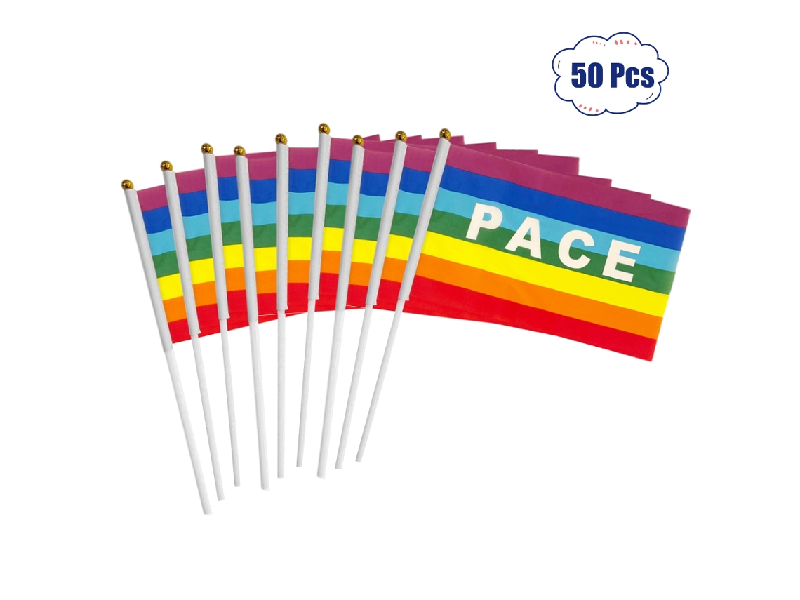 Bandera de la Paz Mini Arcoíris Piezas Poliéster 50 100