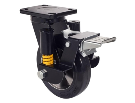 Rueda giratora placa fr.10hlsefn200-deb suspension goma negra elastica bolas ALEX