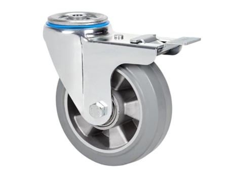 Rueda giratora aguj.m12 fr.20zvfd200-degb aluminio-goma gris elastica bolas ALEX