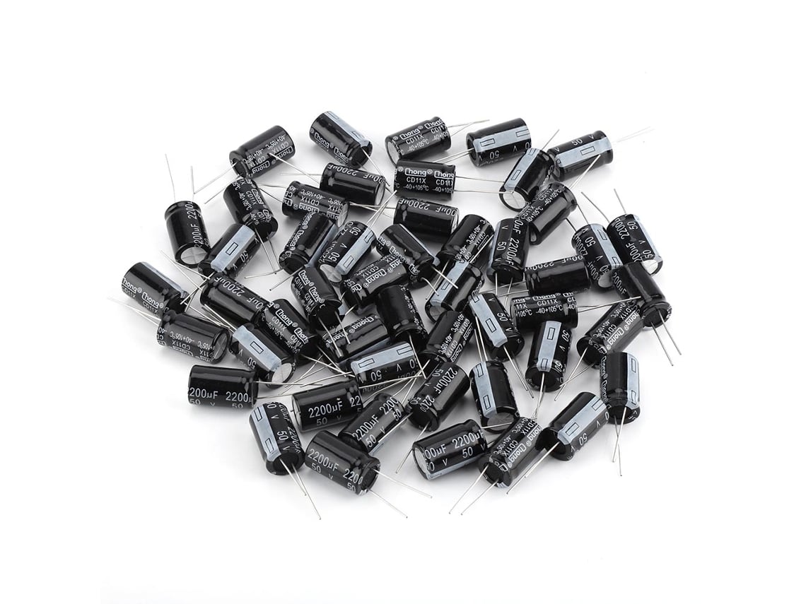 Veloriskku-50 Peças De Capacitor Eletrolítico Radial 50v 2200uf 16x25mm Kit De Componentes Eletrônicos