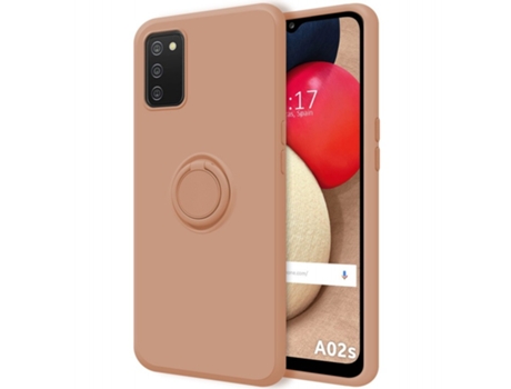 Carcasa Samsung Galaxy A02s TUMUNDOSMARTPHONE Silicona Líquida con Anillo Rosa