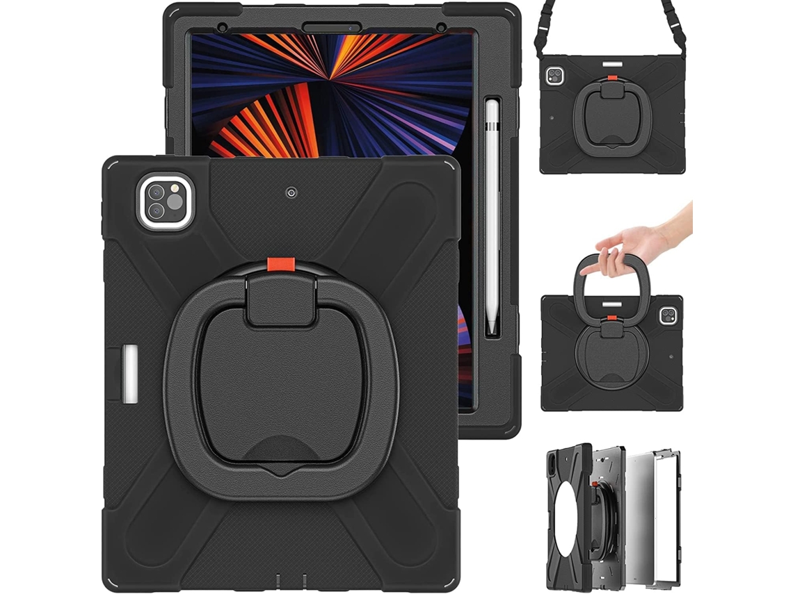 Funda resistente y duradera para iPad Air 13/Pro 12.9, a prueba de golpes, con soporte giratorio, soporte para lápiz óptico y correa de transporte. Viewleaf