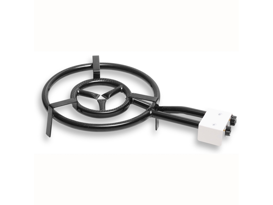 Paellero Doble Aro 50cm Quemador de Gas Butano Rosco para Paellas BRIEBE MOD500