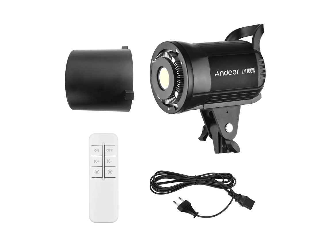 Proyector de Estudio Luz Continua Foto y Vídeo Montaje Bowens Iluminador 100W 5600K ANDOER