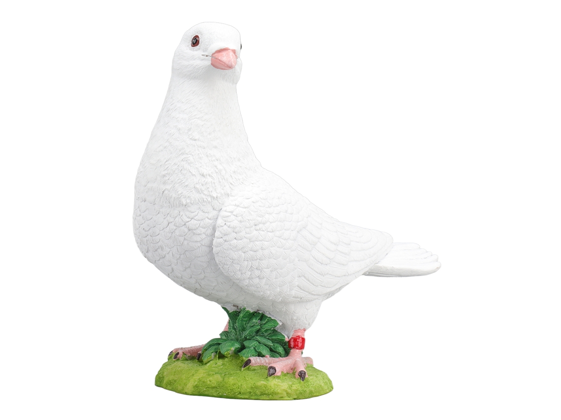 Adorno artificial de paloma blanca con plumas, resina, alta simulación, decoración de jardín/hogar.