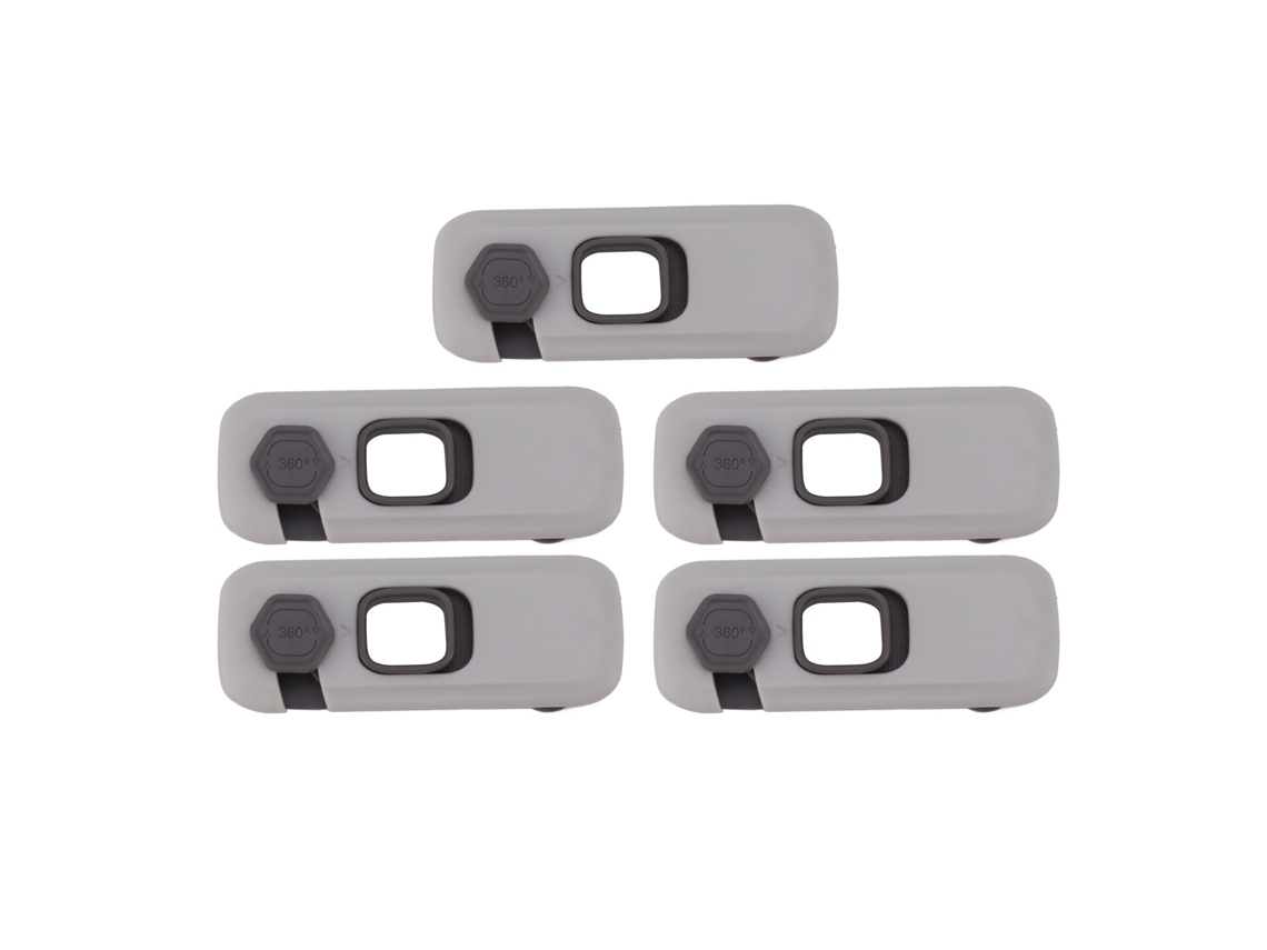 5 Unidades De Barreras Adhesivas De Seguridad Infantil Para Cajones De Refrigerador, Color Gris Claro.