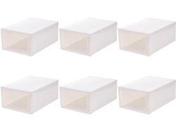Cajas Zapatos Fáciles Limpiar Juego 6 Plástico Blanco Transparente Ventana Visualización Capacidad