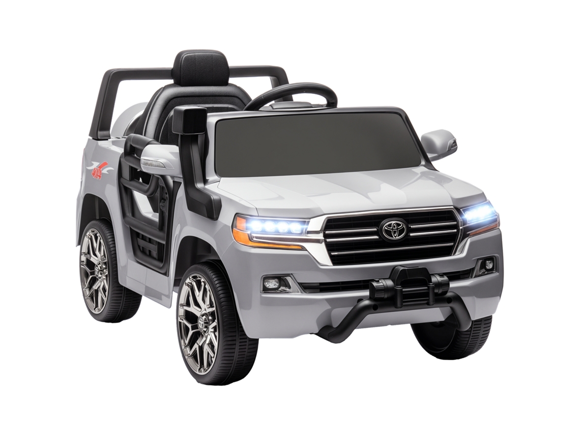 Carrinho Elétrico Infantil Toyota Land Cruiser 12v Controle Mp3 Cinza