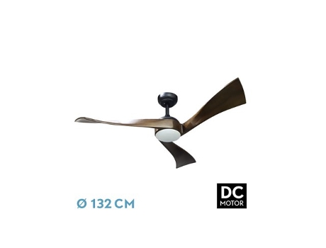 Ventilador DC Janubi 22W Negro/Roble 3 Aspas FABRILAMP