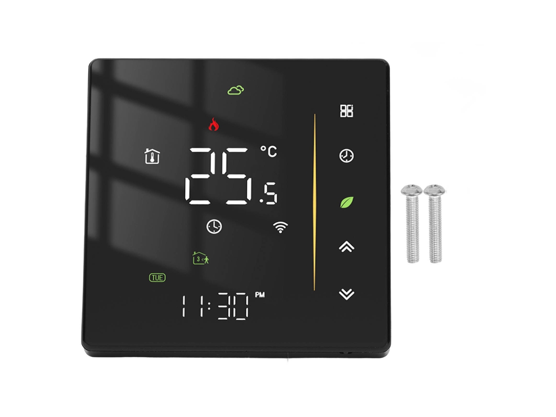 Termostato Programable Inteligente Wifi Para Control De Temperatura De Calderas De Calefacción, 95-240 V, Color Negro.