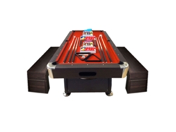 Mesa de Billar de 8 Pies con Banco de Almacenamiento – Viper Red