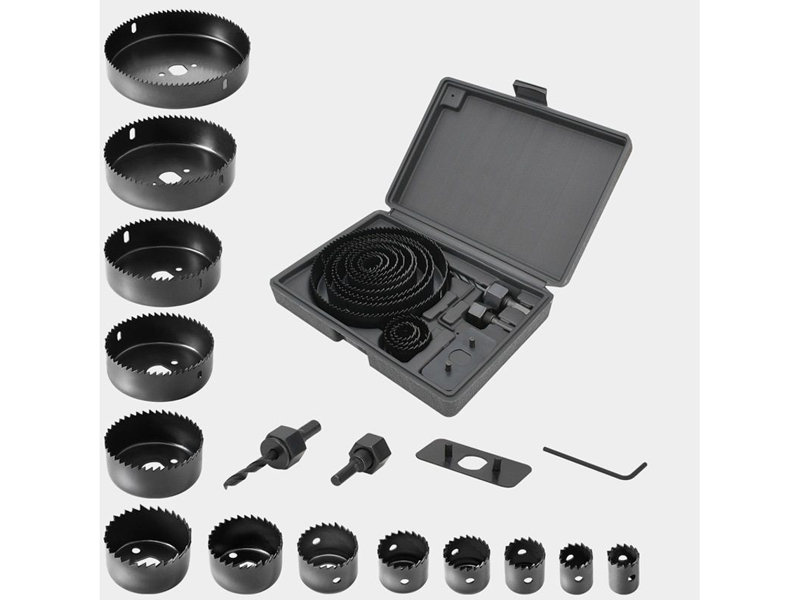 Set De Sierra De Agujeros Linjou 16 Piezas 19-127 Mm Para Madera Metal Yeso