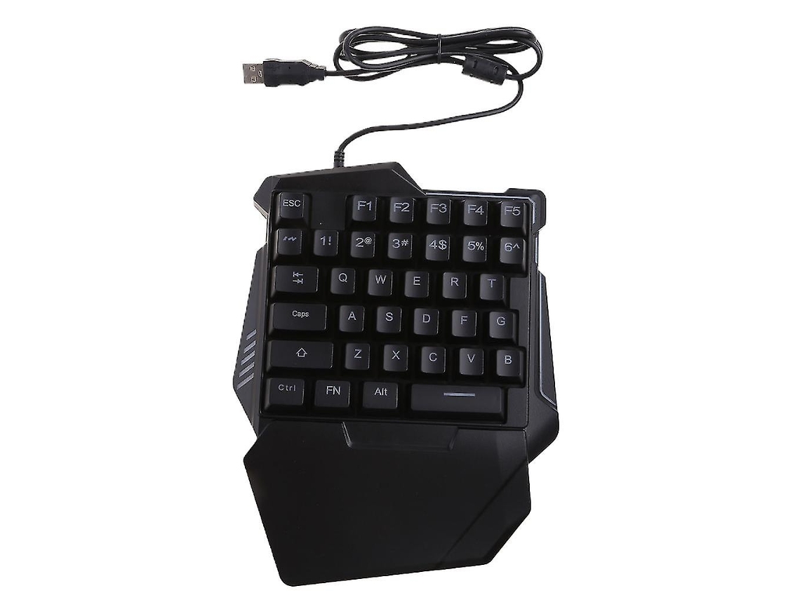 Teclado para juegos con cable USB G101, retroiluminación RGB y teclado luminoso para una mano Everley891