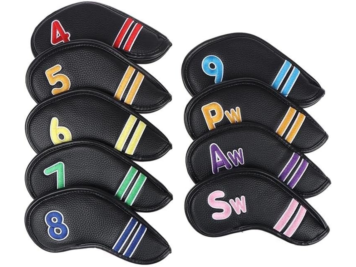 Capas para tacos de golfe, 9 peças, com números graduados, para tamanhos 4 a 9 | S/BRAND