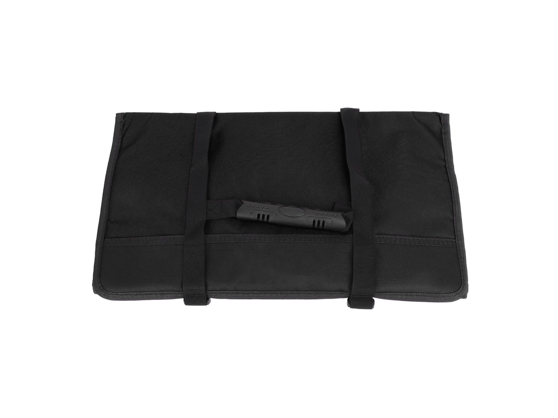 Bolsa De Herramientas Enrollable De Gran Capacidad Con Múltiples Bolsillos, Fabricada En Tela Oxford Negra Resistente.