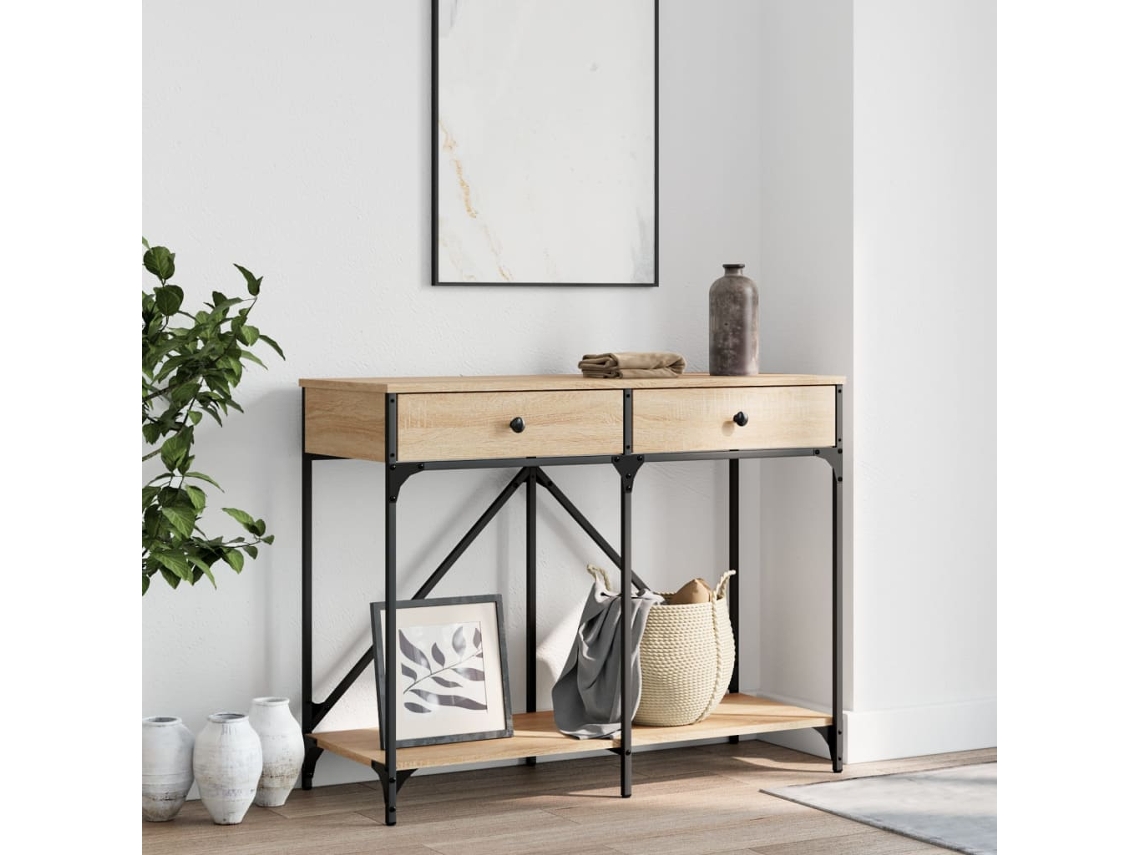 Mesa Consola Madera De Ingeniería Roble Sonoma 100x39x78,5 Cm