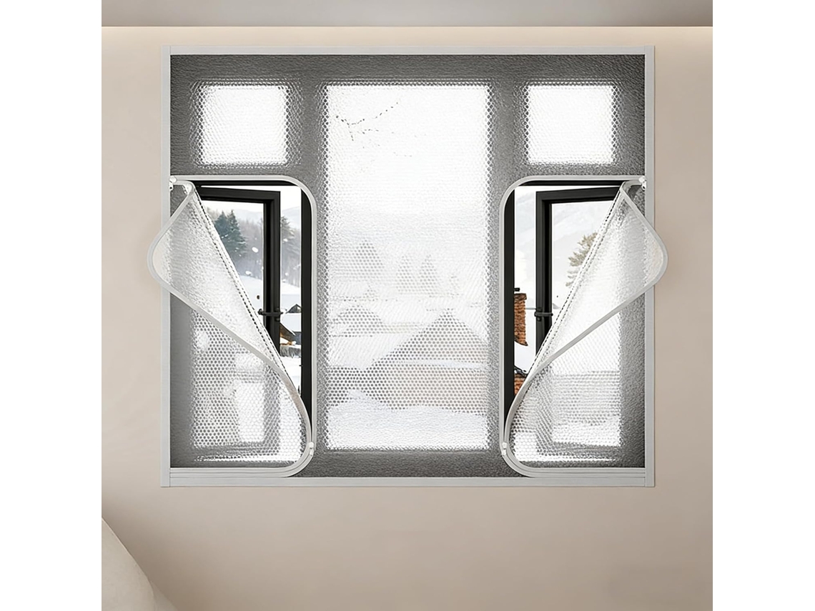 Lámina Aislante Térmica Para Ventanas, Lámina De Burlete, Kit Aislamiento Ventanas Con Tira Adhesiva, Fácil...