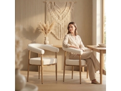 Silla De Comedor Con Tapicería Cómoda Y Estructura Metálica.