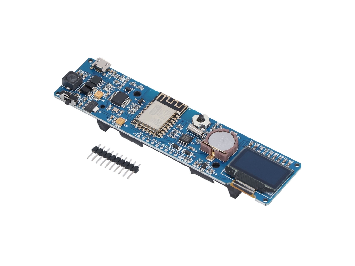Placa De Desarrollo Con Módulo De Reloj Esp8266, Pantalla Oled De 0,96 Pulgadas Y Soporte Para Batería 18650.