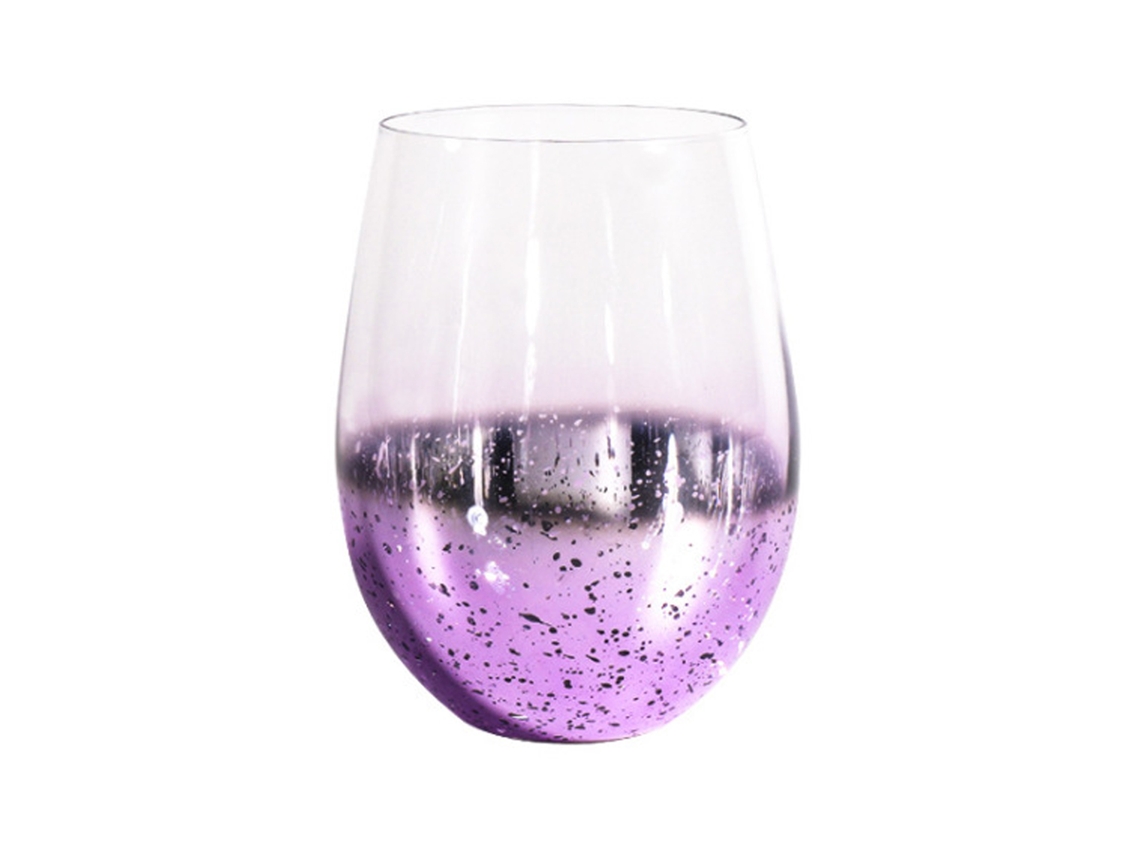 Vaso para bebidas y zumos con forma de huevo estrellado de colores, electrodepositado.