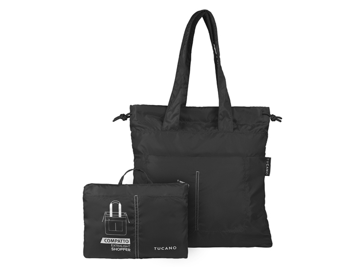 Bolsa de Compras TUCANO Compatto Eco Shopper Expandable Shopping Bag Negro (16x23,5x4cm - 35L)