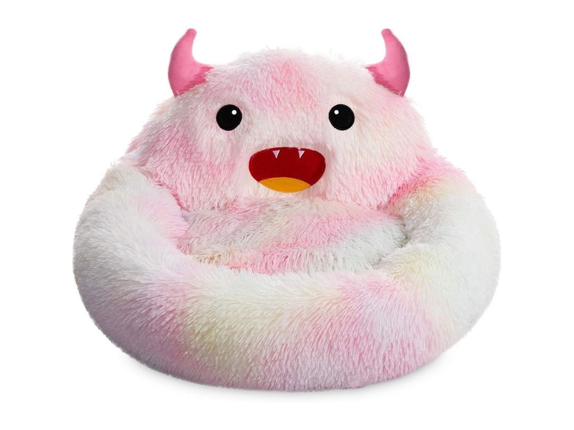 2026-cama Para Mascotas Donut Autoabrigante Luxury Nido Acogedor Diseño Monstruo Redonda Pelo Falso Colorida