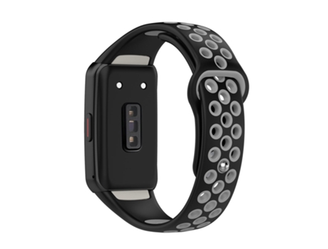 Correa de Silicona bicolor ajustable para Huawei Band 6/Honor Band 6 - negro/gris