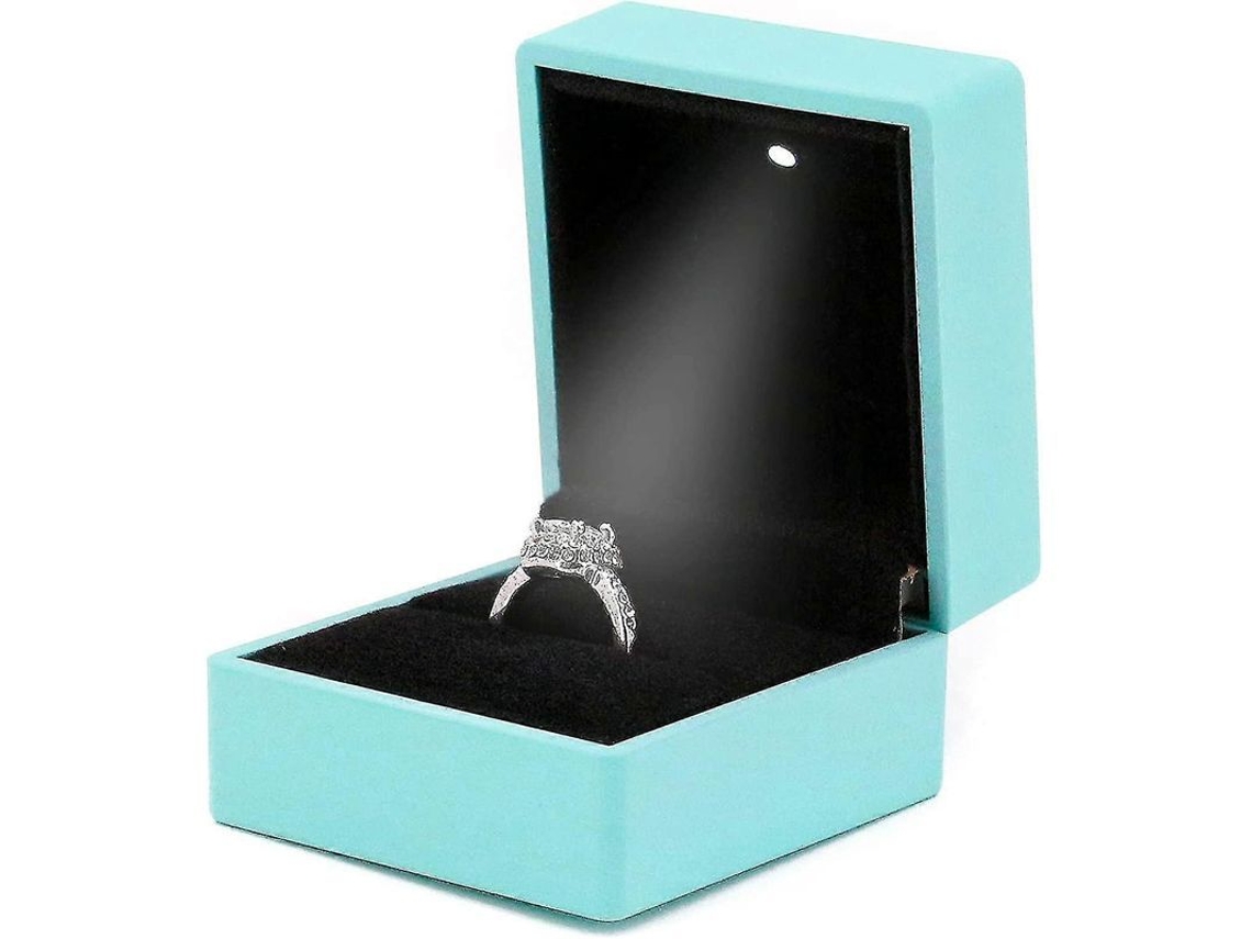 Caja Para Anillo De Compromiso Con Luz Led, Joyero, Regalo De Estilo Lujoso
